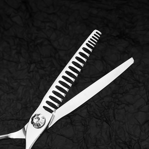440C Thinning Shears For Men Slicked Back Hair Stainless Steel Blunt Tip Medium Handle Professional Hair Cutting Scissors - Product Image 2
