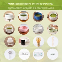 Ensemble de 9 bols à matcha en céramique de style japonais, personnalisable, pour le commerce transfrontalier, avec bec verseur, kit de cérémonie du thé hautement esthétique, emballage en boîte