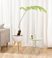 Grosir dekorasi rumah gaya Nordic pot vas bunga disikat berkebun plastik besar bulat tanaman herbal dalam ruangan dengan kaki