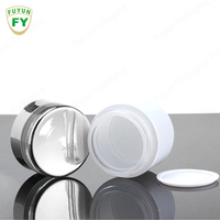 Fuyun Contenants cosmétiques de luxe Bouteille de lotion en verre blanc avec pompe en argent pour crème pour le visage Gel de soin de la peau Mascara Goutte pour les yeux