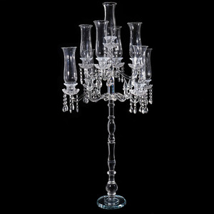 116cm Height Glass Hurricane 9 Arms Crystal Wedding <strong>Centrepiece</strong> Candelabra MH-Z0280 - Product Image 5