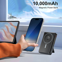 Batterie externe sans fil 3 en 1 à charge rapide 10000mAh, portable, avec câble intégré et support, banques d'alimentation magnétiques