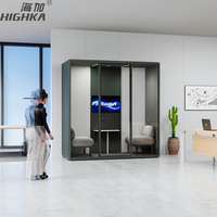 Station de bureau moderne de luxe cabine de travail préfabriquée insonorisée en aluminium cabine d'étude insonorisée pour 4 personnes