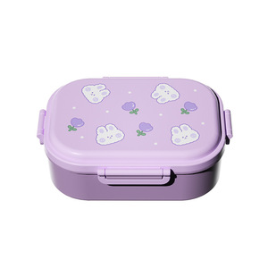 Caja de almacenamiento de almuerzo de plástico de 3 secciones con impresión personalizada Yongli, sello de silicona, contenedor de alimentos Bento para microondas a prueba de fugas - Product Image 1