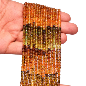 Cuentas facetadas Rondelle de 3mm-4mm de turmalina de gasolina | Hilo de 14 pulgadas | Cuentas de piedras preciosas semipreciosas de turmalina natural - Product Image 2