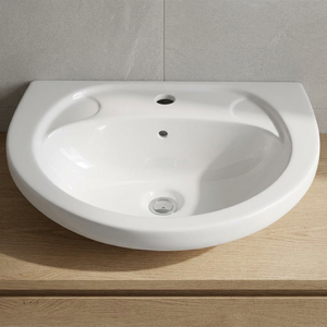 Lavabo de Pared de Cerámica, Lavamanos de Diseño Moderno, Forma Rectangular, Lavabo de Porcelana para Uso en Hospitales y Villas - Product Image 5