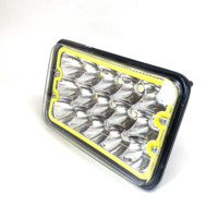 Lampe de travail LED carrée 5 pouces 15 LED 12V-24V étanche pour camion, SUV, VTT, tracteur, excavatrice