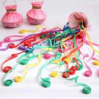 Handgezogener Spinnen-Streamer Konfetti-Popper 5 Gemischte Farben Langes Buntes Band Handwurf-Popper für Kinderpartys