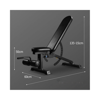 Banc de musculation, Chaise de fitness multifonctionnelle réglable de qualité commerciale, pour abdominaux et exercices inclinés