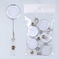 Cordon de sécurité rétractable argenté en nylon pour badge d'identification, porte-carte nominatif, porte-clés et clips anti-perte