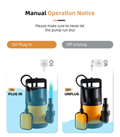 Pompe de drainage d'eau submersible mini portable 220V 200W avec interrupteur à flotteur 5000L/H pour bassin de jardin et piscine