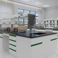 Banc de travail de laboratoire en acier plein, personnalisable, résistant aux alcalis, avec structure en H et armoire en acier