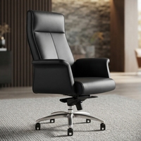 Chaise de bureau exécutive moderne à dossier haut en cuir PU pivotante pour usage commercial, scolaire et hospitalier