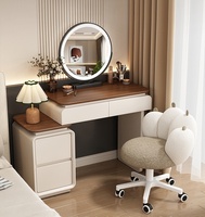 Meilleures ventes Coiffeuse moderne multifonction de haute qualité, petite et extensible, avec éclairage LED, pour chambre à coucher