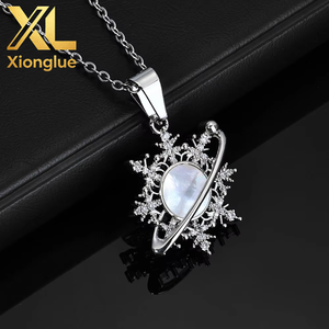 Wholesale New Arrivals <b>Valentine</b> Party Daily Wear Copper Mother-of-pearl Snowflake Choker Micro-Inlay 5A Zircon Necklace Women - Product Image 4
