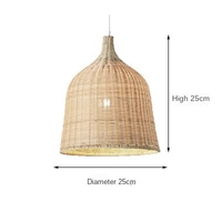 Lampe à Suspension E27 Tissé à la Main en Bambou et Rotin Abat-Jour Lumière Naturelle, Petites à Grandes Tailles, pour Usage Domestique, Salle à Manger, Bar