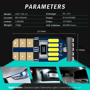 Bombillas LED T10 para coche, 12V, 24V, para camión, autobús, 6000K, alta potencia - Product Image 4