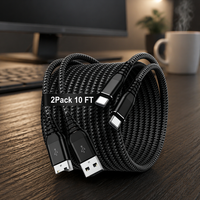 Câble de charge rapide USB vers Type C en nylon tressé pour smartphones, vente en gros