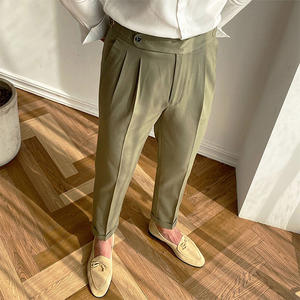 Vendita calda Pantaloni da lavoro da uomo di alta qualità <span class=keywords><strong>in</strong></span> <span class=keywords><strong>cotone</strong></span> Casual abito plissettato pantaloni da uomo - Product Image 2