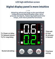 Minuteur numérique programmable à LED avec relais et prise H3Y-2 AC/DC 12V 24V 220V, Minuteur à cycle répété, Composant électronique