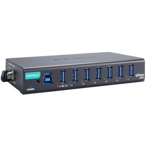 Moxa UPort 407A-T Hub USB 3.0 Industrial de 7 Puertos con Entrada de Alimentación para Uso Industrial - Product Image 1