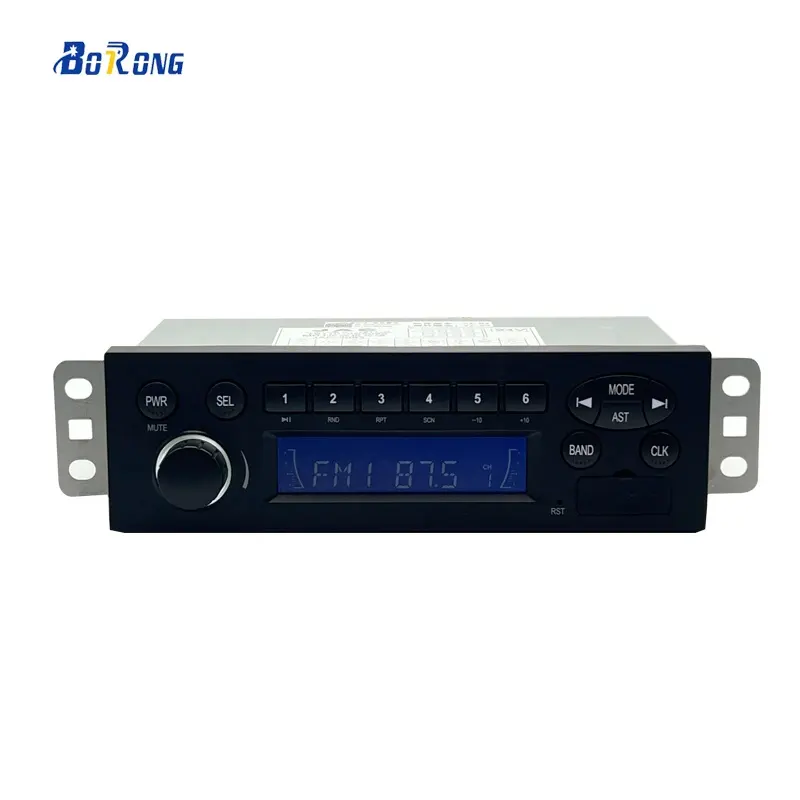 Rádio de carro personalizado MP3 Player de 1 din único 12V 24V Rádio FM AUX Áudio estéreo de entrada