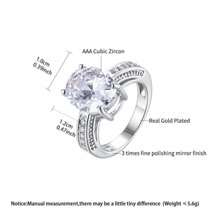 LUOTEEMI gioielli di moda coppia fedi nuziali un taglio ovale CZ zircone Vintage CZ anelli di fidanzamento - Product Image 2