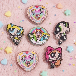 Nuovi Arrivi: Perline Rotonde Stampate e Goffrate delle <span class=keywords><strong>Powerpuff</strong></span> Girls in Acrilico/Plastica/Lucite per Braccialetti Fai-da-Te, Gioielli e Accessori per Penne - Product Image 3