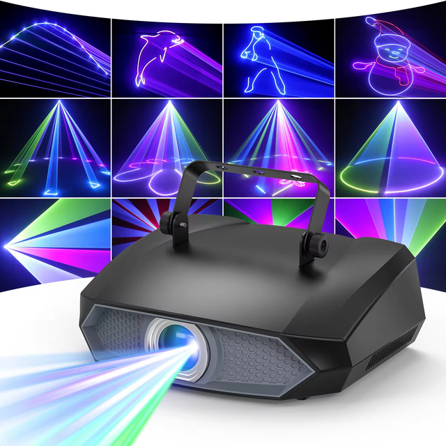 3D Animation Laser Machine with APP Hand-Drawn Pattern RGB DMX for Weddings Parties Stage DJ Laser Lighting