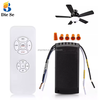 Kit de télécommande sans fil pour ventilateur de plafond avec code fixe et apprentissage, pour ventilateur et éclairage, 110V-230V, 4 boutons, portée 30m