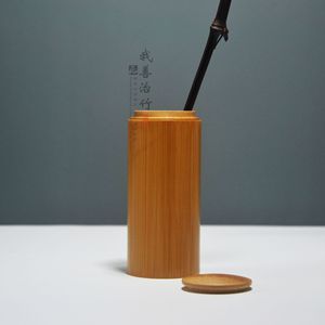 <b>Bamboo</b> Tea Canisters With Wooden Lid Small Portable Tea Storage <b>Containers</b> For Tea Preservation Chongqing Craftsmanship - Product Image 2