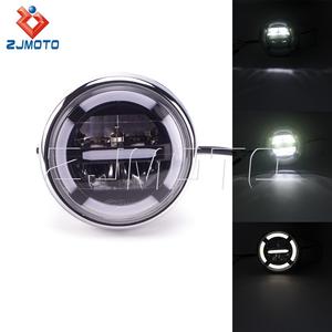 <span class=keywords><strong>Phare</strong></span> LED <span class=keywords><strong>rond</strong></span> pour motos, montage latéral, lampe DRL, pour Harley, Cafe Racer, 7 pouces, nouveau - Product Image 6