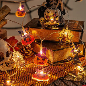 Halloween Décoration Lumières Extérieure Étanche <span class=keywords><strong>Smiley</strong></span> Citrouille LED Guirlande Lumineuse Fête De Vacances Fantôme Atmosphère Couleur Éclairage - Product Image 6