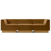 Ensemble de canapés modulaires de luxe pour salon, revêtement en tissu, structure en bois massif