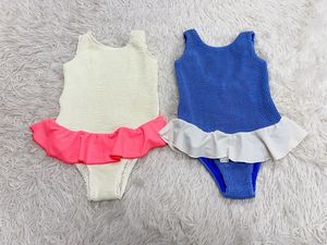 MLY サマー子供用女の子ワンピース水着カスタムパターンビキニ調節可能なバックル二重層水着 - Product Image 6