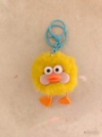 Porte-clés peluche boule de charbon mignonne, breloque pour sac, poupée en peluche douce, pompon, cadeau de fête