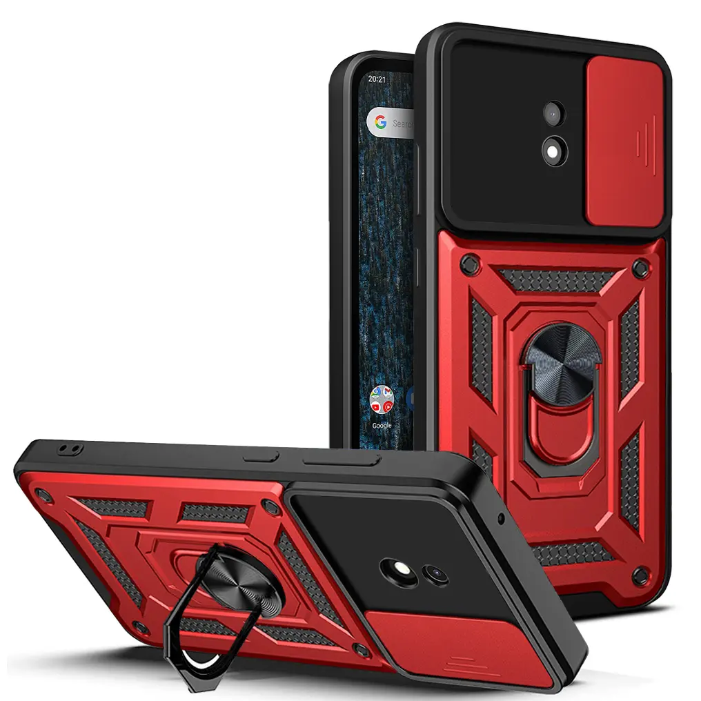Shockproof Armor Metal Magnetic Slide Camera Protection Phone Case For Nokia C10