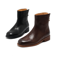 Bottines polyvalentes pour femmes - Tige en cuir, semelle extérieure en caoutchouc, design classique et tendance, chaussures à lacets rehaussantes