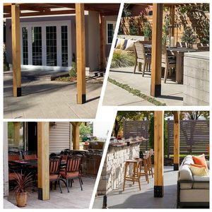 Poteau d'ancrage pour clôture en béton humide pour extérieur Kit gazebo pour pergola de <span class=keywords><strong>jardin</strong></span> Support pour poteau de clôture en forme de U Support pour pergola en métal noir - Product Image 5