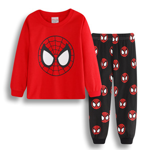 Conjunto de Pijamas de Primavera/Otoño para Niños, Diseño Casual de Dibujos Animados, 100% Algodón, con Estampado de Spiderman y Cars, Ropa de Dormir de Superhéroes - Product Image 4