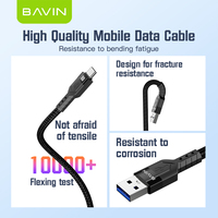 Câble de données USB à charge rapide Bavin CB262 12w en nylon tressé pour iPhone, accessoires pour téléphones mobiles en gros