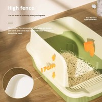 Caixa de Areia Ecológica de PP para Animais de Estimação com Grade Removível, Cerca Alta Anti-Salpicos, Caixa Sanitária para Gatos e Cães Pequenos para Uso Interno