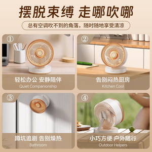 Ventilador Circulador de Aire Douhe 7.0-9.9 Pulgadas, Recargable, Oscilante, de Pared, para Hogar, Oficina y Escritorio - Product Image 4