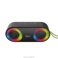 Enceinte portable BKK IP65 étanche BT 5.3 avec double haut-parleur, lumière RGB, AUX, USB, carte TF, enceinte de karaoké pour fêtes