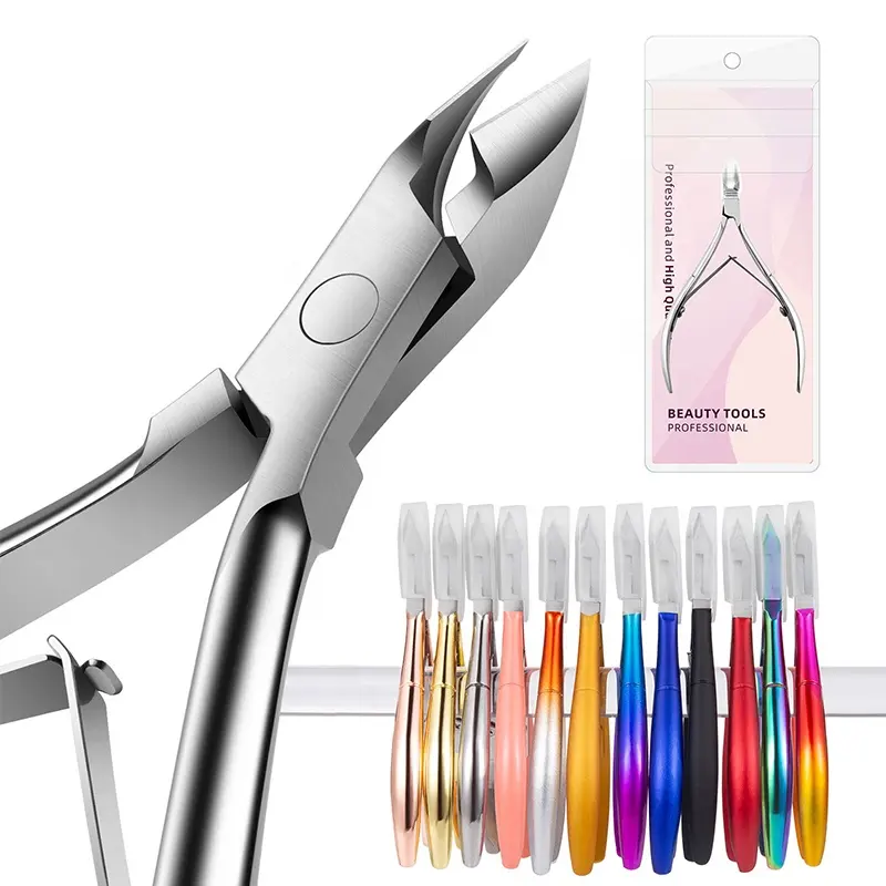 Colorful Clipper Scissors Stainless Steel Manicure Dead Skin Remover Pedicure Eagle Beak Pliers Nail Cuticle Nipper