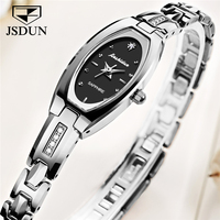 Montre à quartz JSDUN 6531, fabrication directe d'usine, diamants lumineux, étanche, mouvement japonais, acier inoxydable