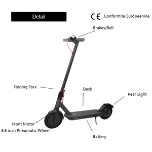 Precio al por Mayor, Patinete Eléctrico Plegable de 36V 350W con Ruedas de Aire de 8.5 Pulgadas, Batería de Litio de 6AH, Patinete Eléctrico Plegable K10 para Adultos - Product Image 6