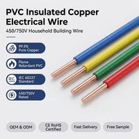 Kabel Listrik Tembaga Padat Berisolasi PVC 450/750V BV BVR untuk Penggunaan Rumah Tangga & Konstruksi 1.5-16mm