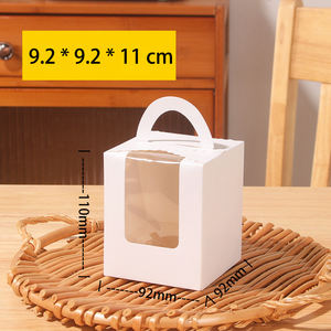 ขายส่งเบเกอรี่คัพเค้กกล่องบรรจุภัณฑ์ 1/214/6 หลุมมือถือถ้วยมัฟฟินไข่ Tart ใสกล่องกระดาษหน้าต่าง - Product Image 6