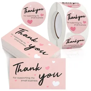 Popular Wholesale Promotion Gift Items Thank You Label Adhesive Sticker Thank You Card With Sticker Gifts Packaging Decorations